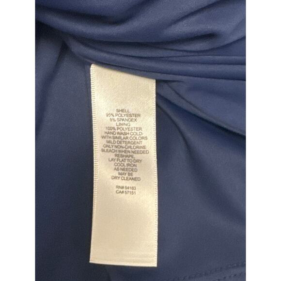 New ELIZA J Boat Neck Asymmetrical Cascade Ruffle Knee Length Sheath Dress Sz 8 - Picture 11 of 11